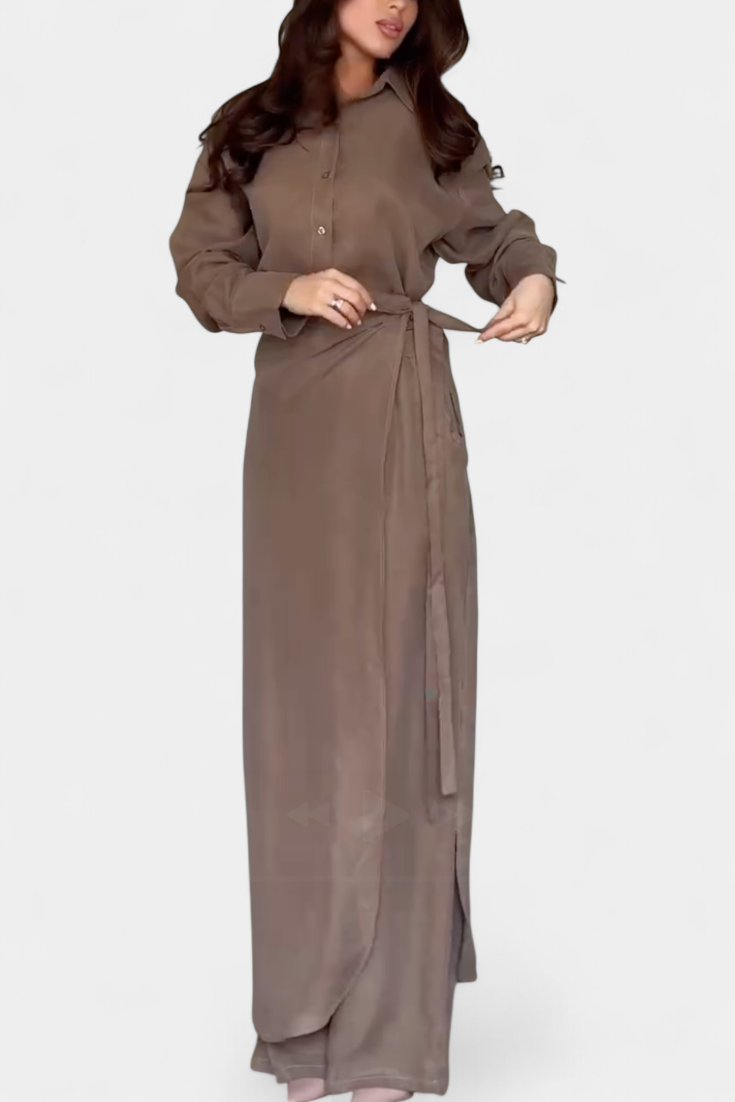 Marisol Casual Shirt and Skirt Pants Set