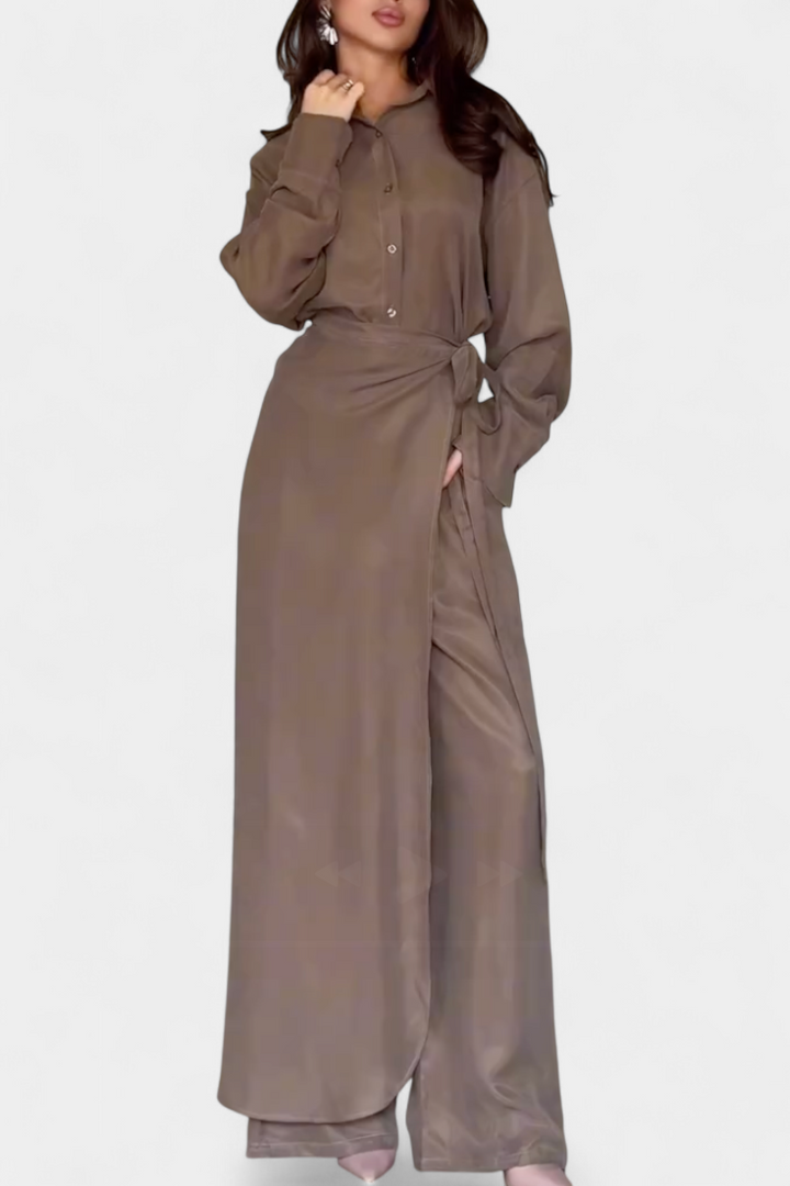 Marisol Casual Shirt and Skirt Pants Set