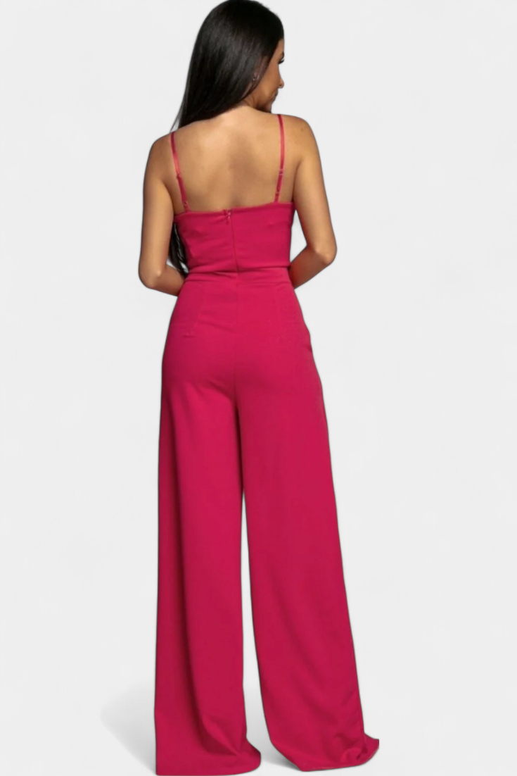 Prescillia Elegant Strap Jumpsuit with Side Cutouts