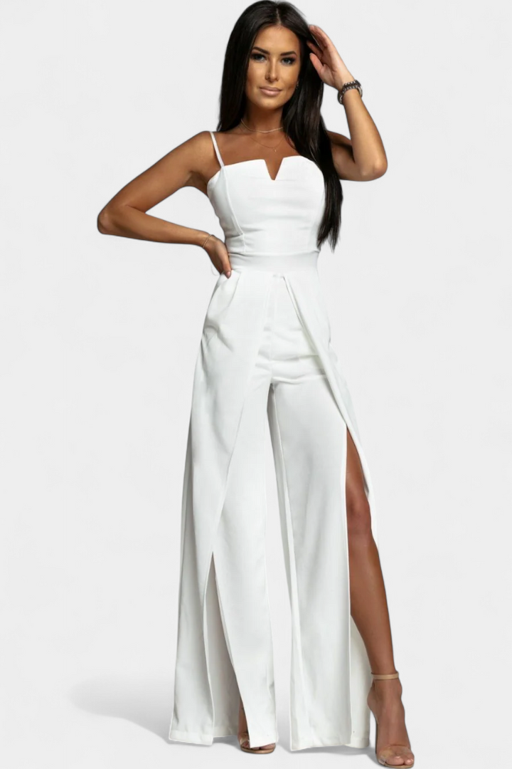 Prescillia Elegant Strap Jumpsuit with Side Cutouts