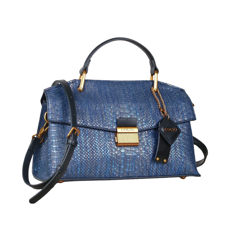 Kato Celeste Python-Print Handbag