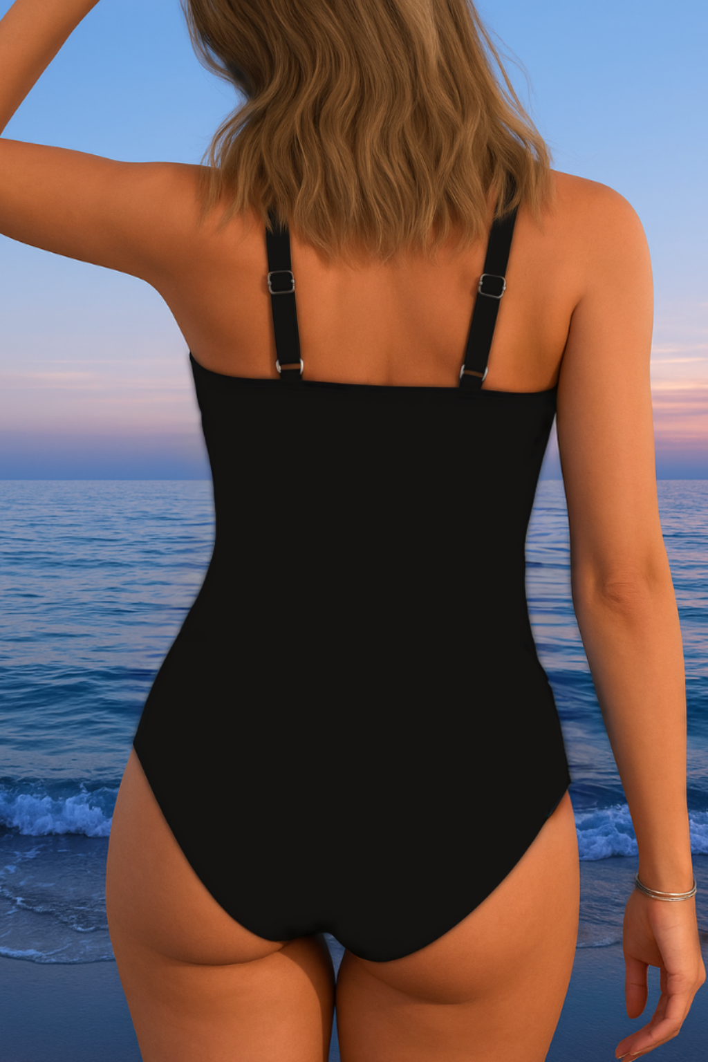 Elegant Surplice Swimsuit with Vibrant Print