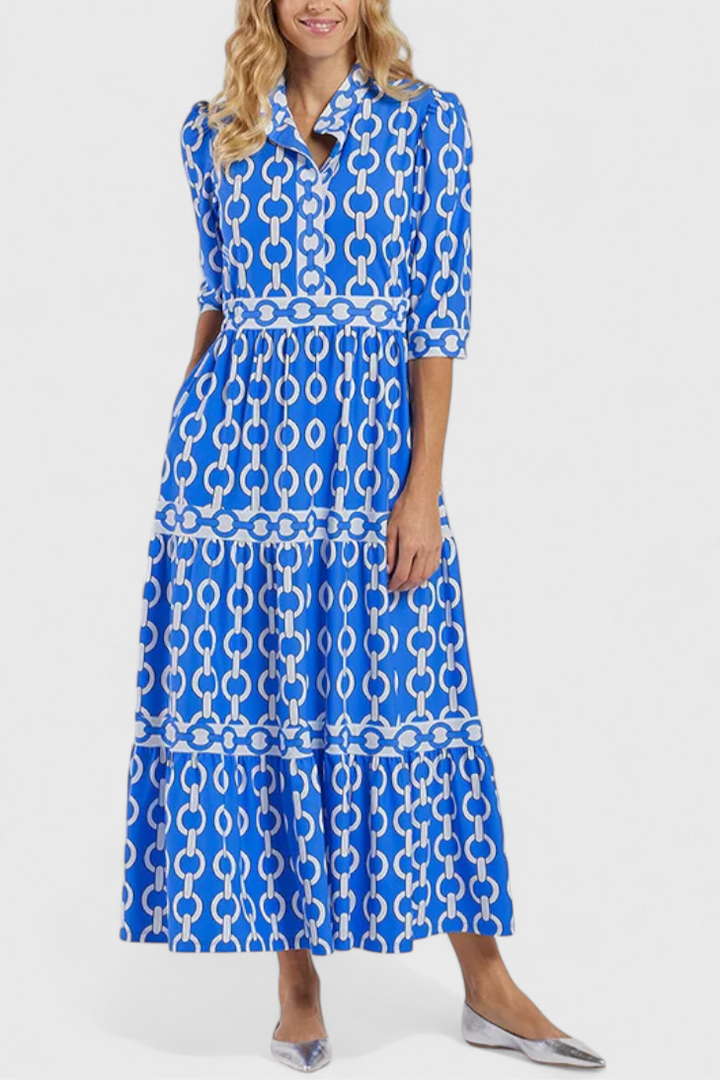 Chain Pattern Casilda Midi Dress