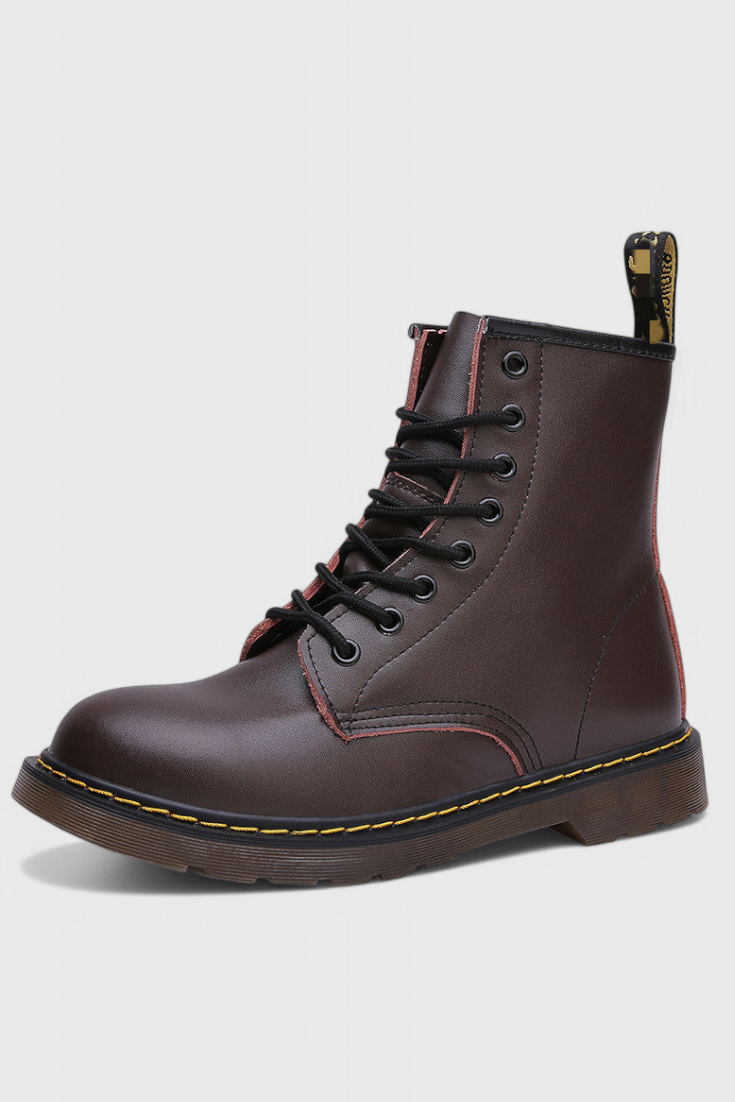 Addison High Synthetic Leather Lace-Up Boots