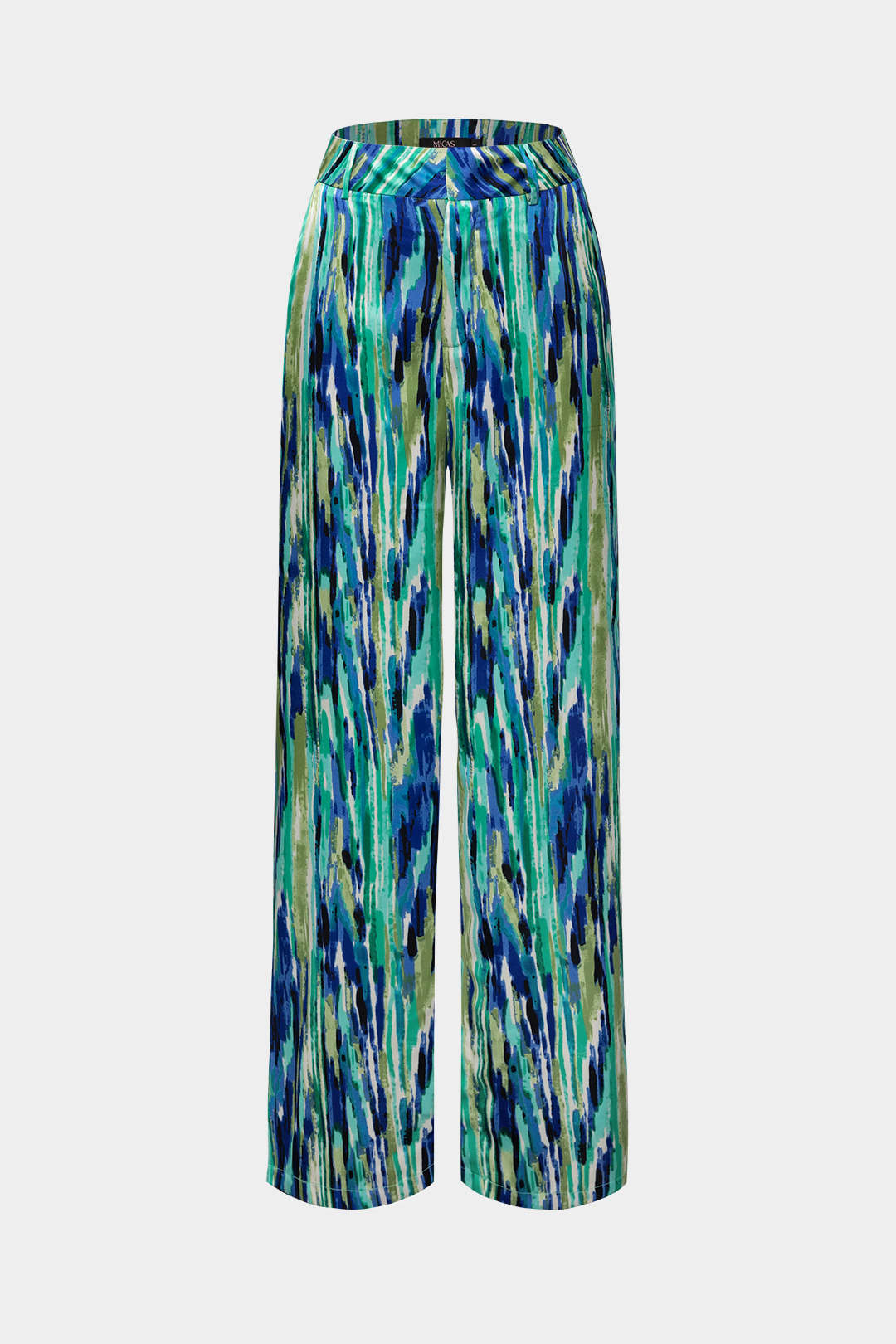 Chic Marble-Patterned Straight Leg Trousers