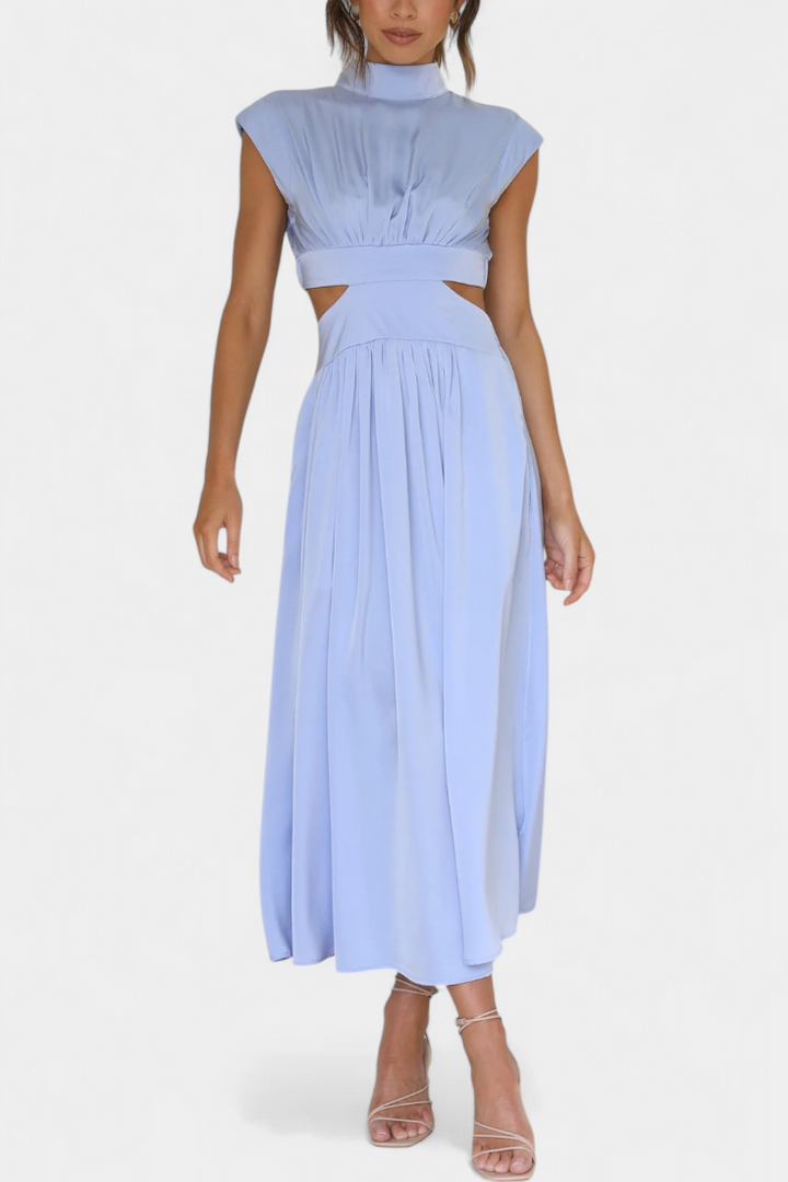 Jocelyn High Neck Top and Flowing Skirt with Side Slits