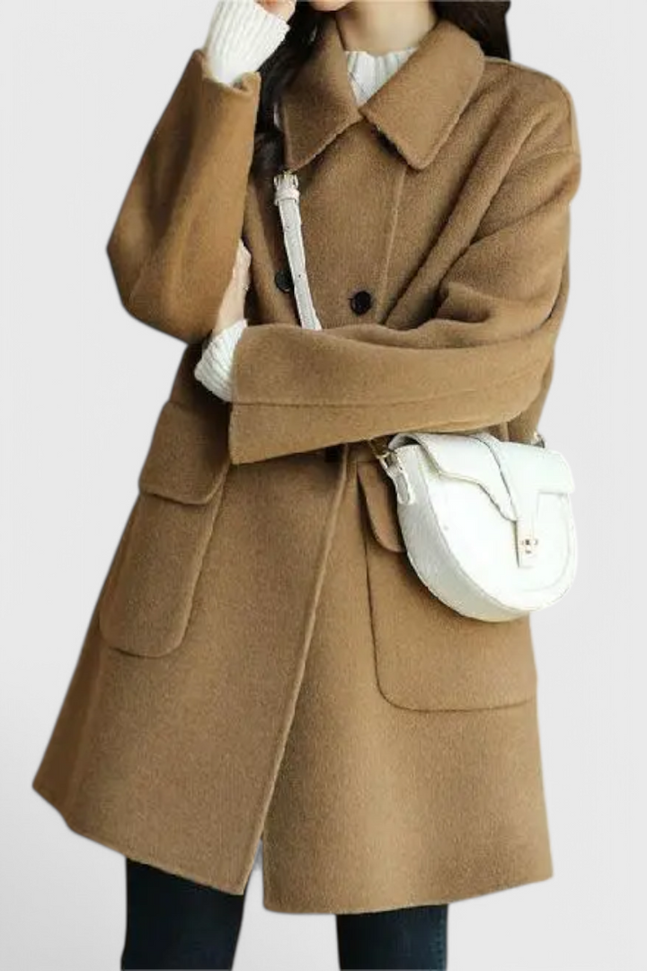 Aveline Timeless Double-Breasted Wool Overcoat