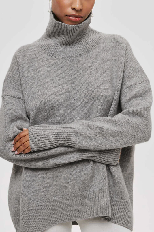 Alma Oversized Sweater Featuring a Luxurious High Collar