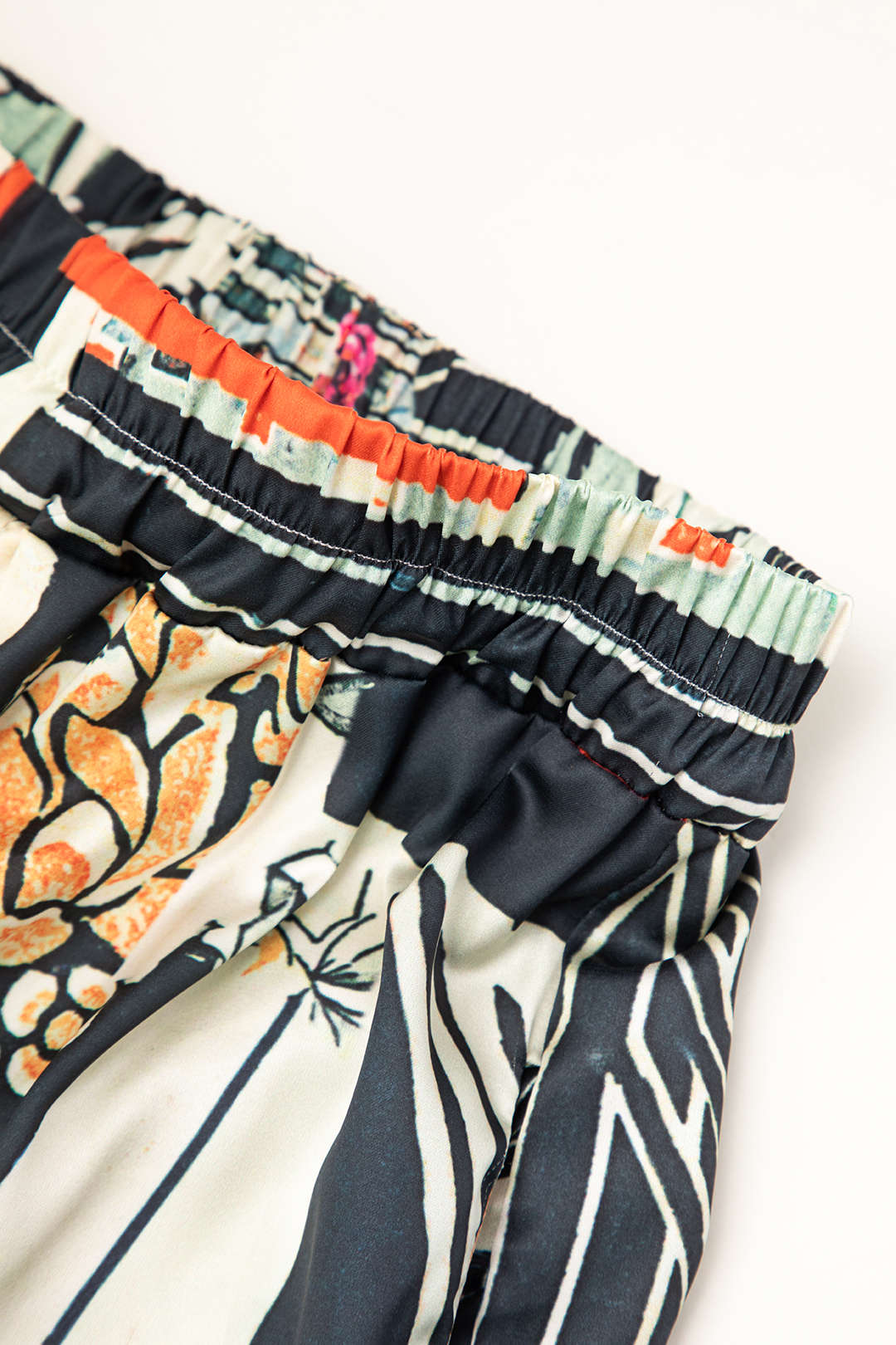 Floral Print High-Waisted Straight Leg Trousers