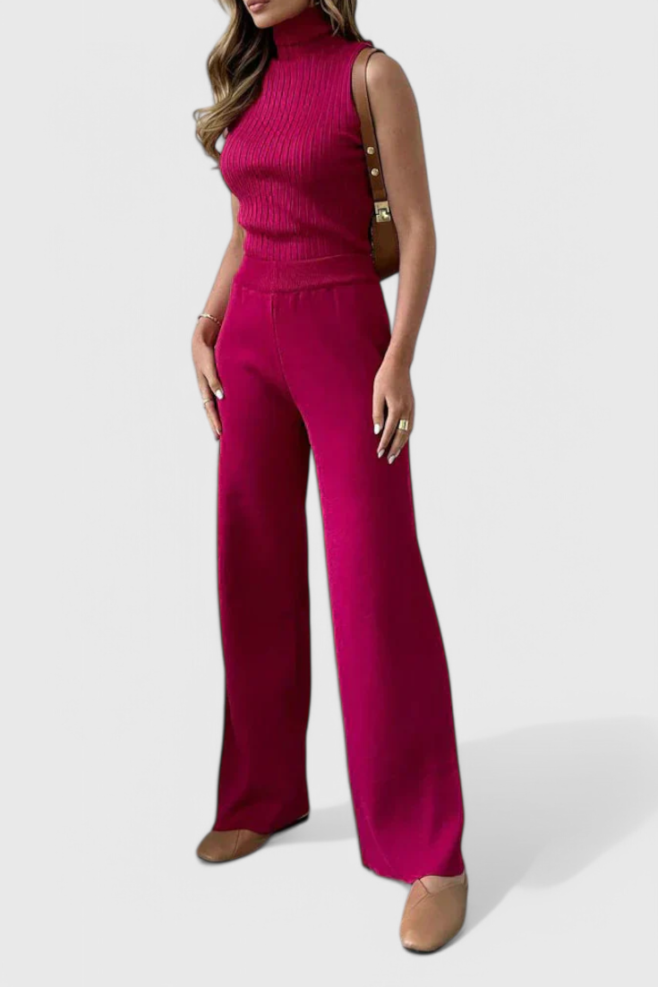 Mahalia Elegant Cut 3-Piece Soft Knit Ensemble