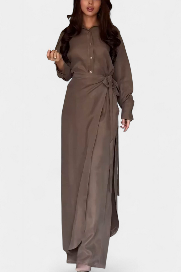 Marisol Casual Shirt and Skirt Pants Set