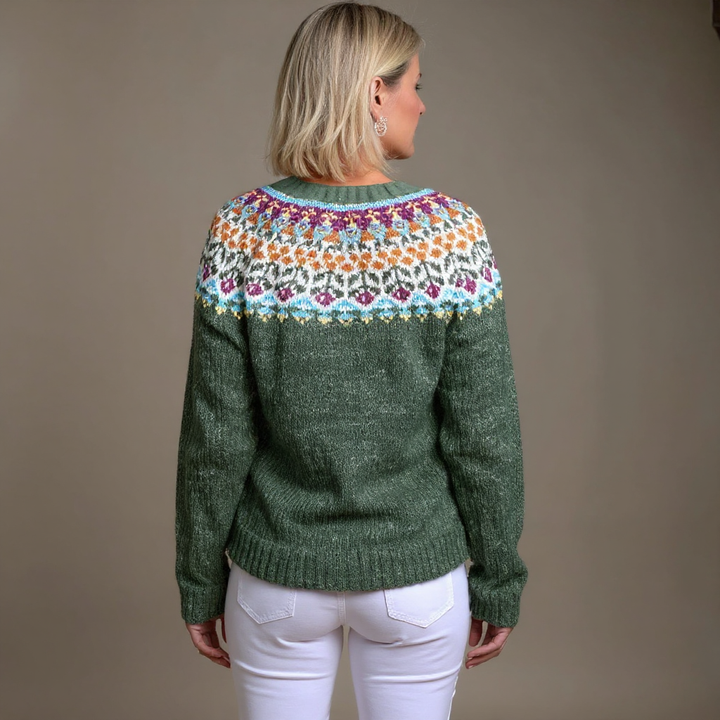 Alisa | Retro Icelandic Knit Cardigan