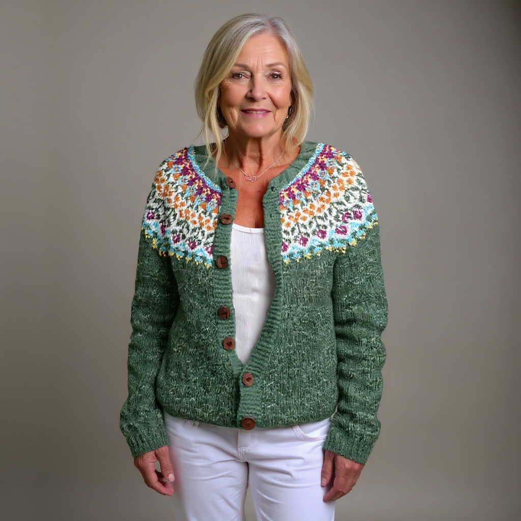 Alisa | Retro Icelandic Knit Cardigan