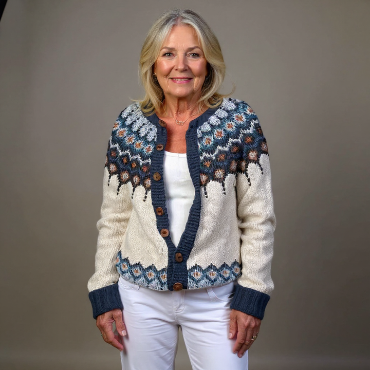 Kylie | Retro Icelandic Knit Cardigan