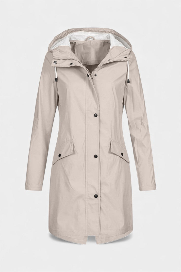 Carmélia Adjustable Hood Long Waterproof Parka
