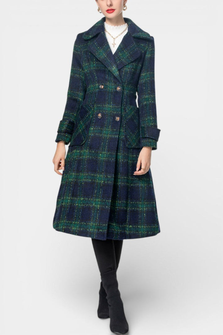 Blue-Green Lara Long Crossed Coat