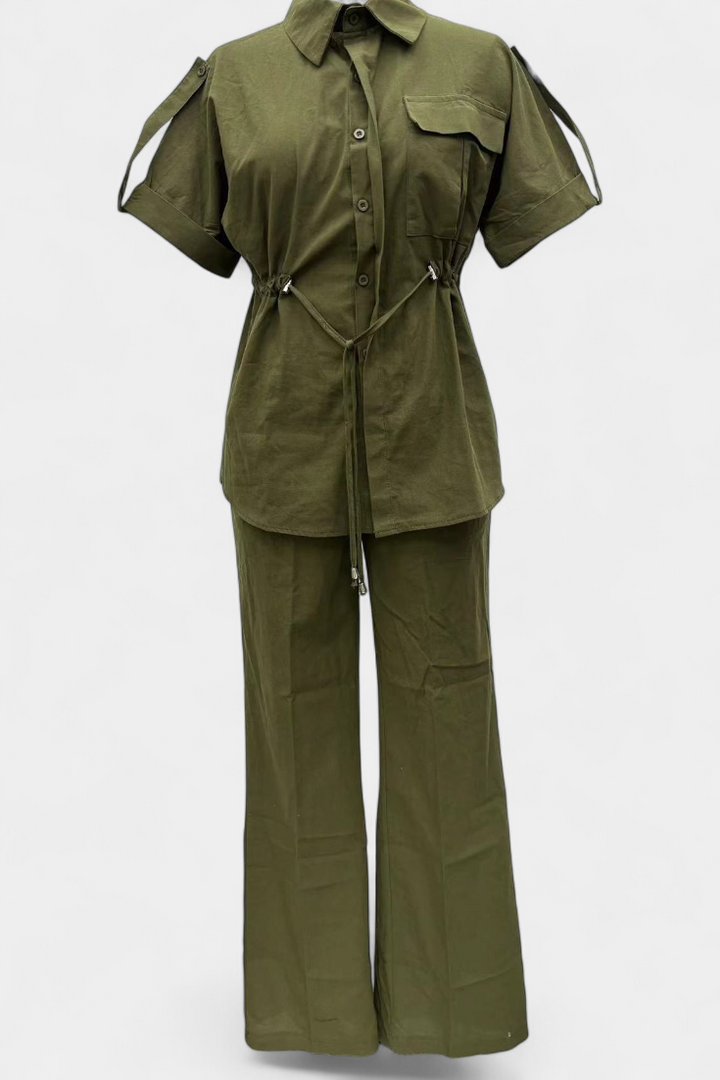 Lani Relaxed Fit Two-Piece Linen and Cotton Set