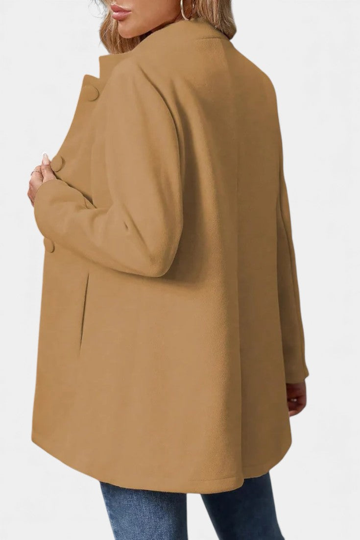 Lyana Long Sleeve Overcoat with High Collar