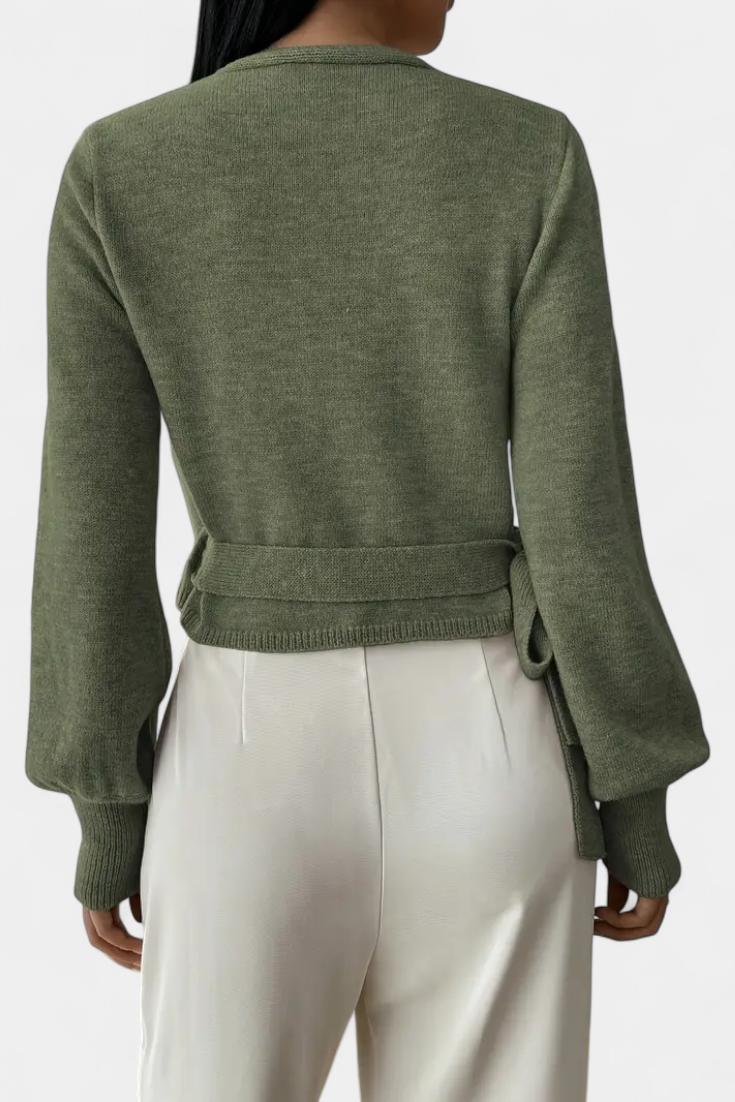 Persephone V-Neck Cross-Back Top with Short Sleeves