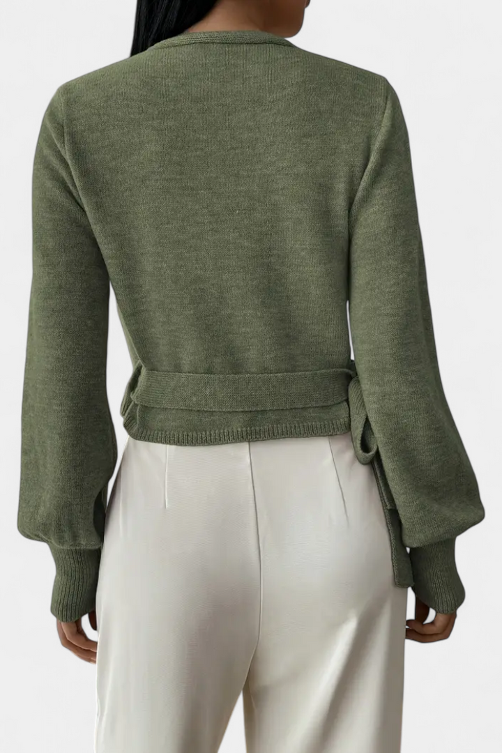 Persephone V-Neck Cross-Back Top with Short Sleeves