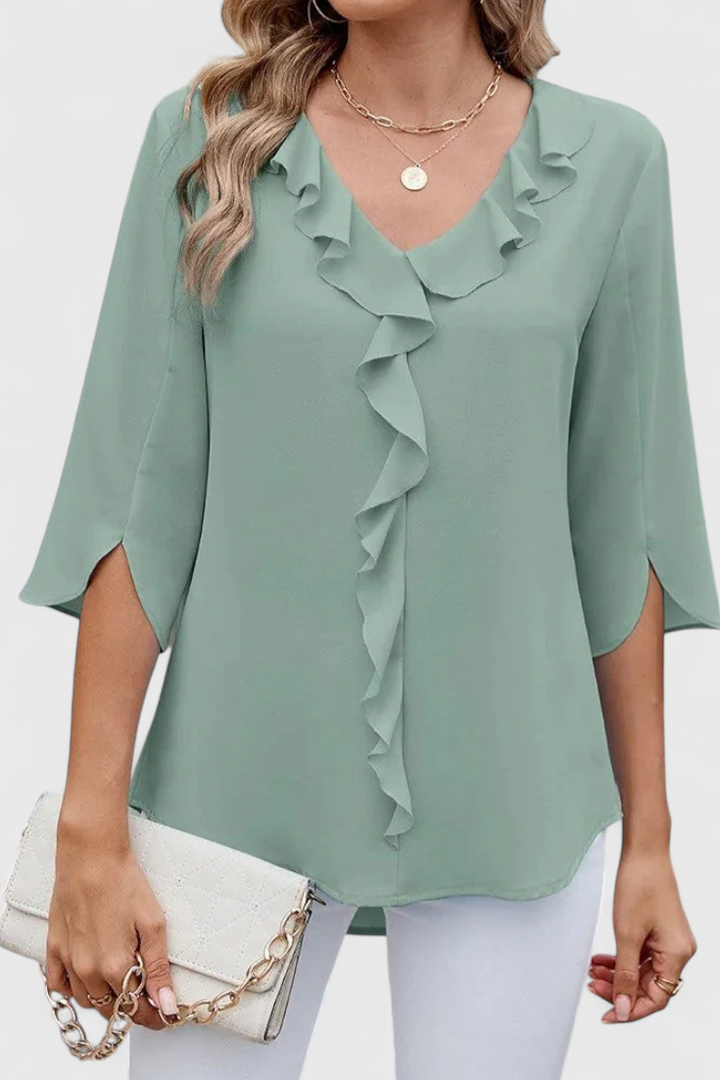 Annemiek Lightweight Flared Blouse in Soft Fabric