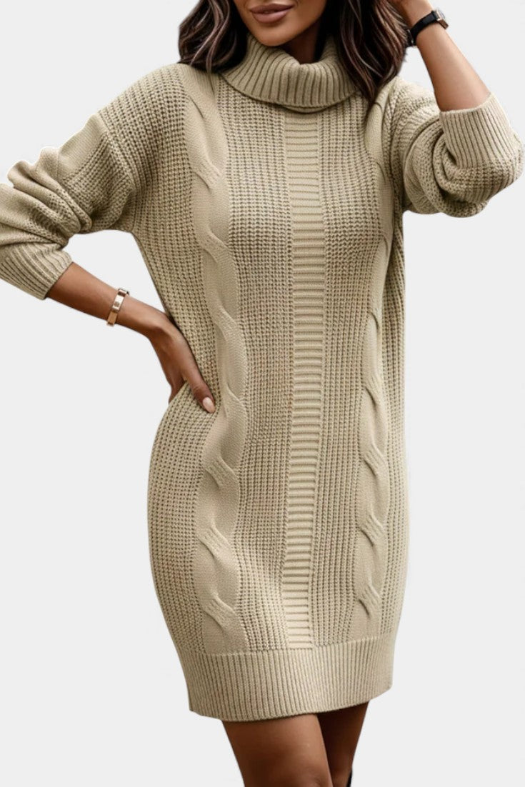 Taciana Long Sleeve Roll Neck Knitted Dress