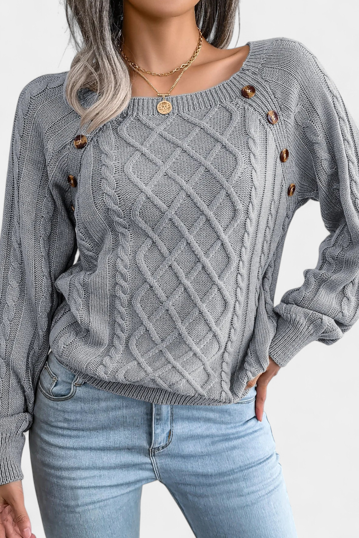 Fien Sweater Featuring Stylish Decorative Buttons