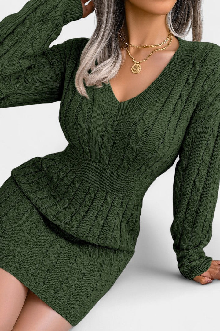Cléora Long Sleeve Bodycon Mini Sweater Dress