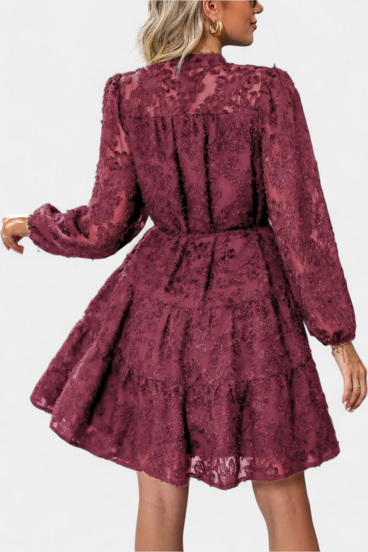 Soreia Textured Long Sleeve Robe with Contemporary Button Closure