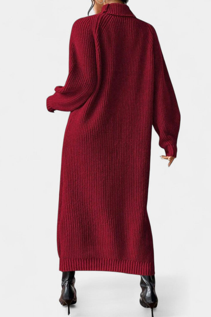 Liliriane Turtleneck Midi Knit Dress
