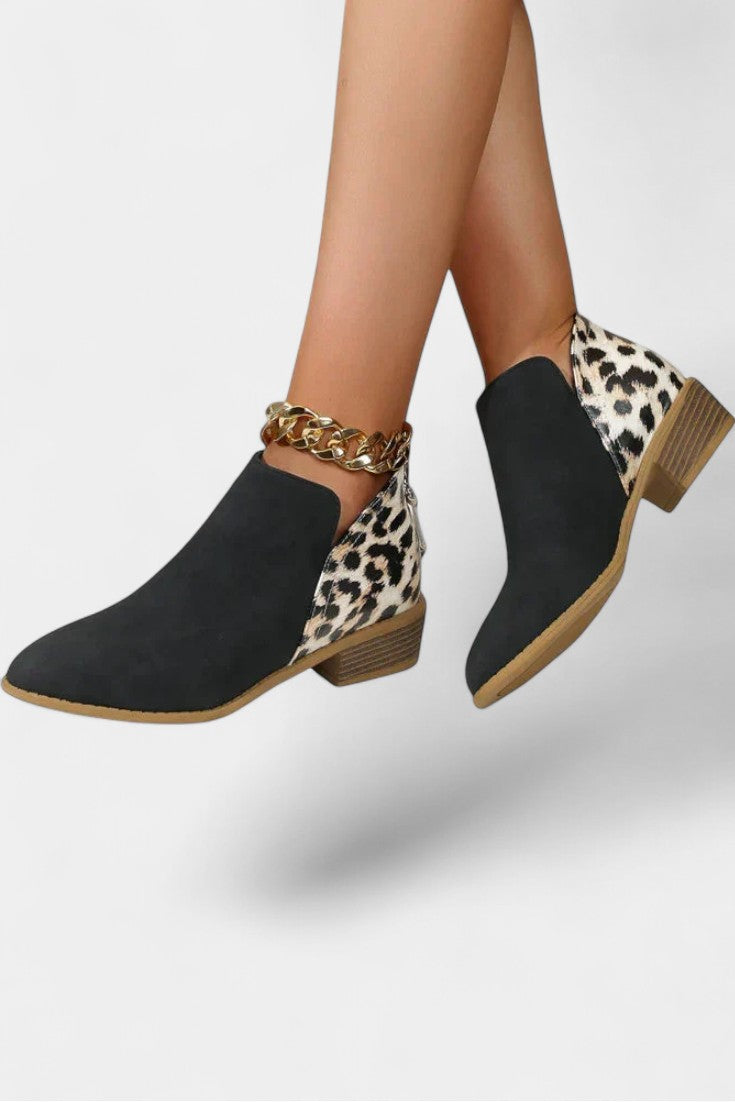 Janicee Stylish Leopard Print Orthopedic Boots