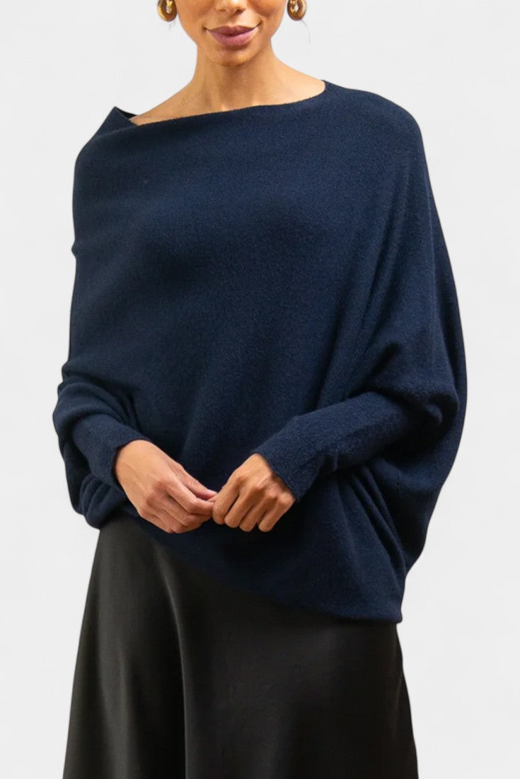 Soft Knit Off-Shoulder Casual Sweater by Anna