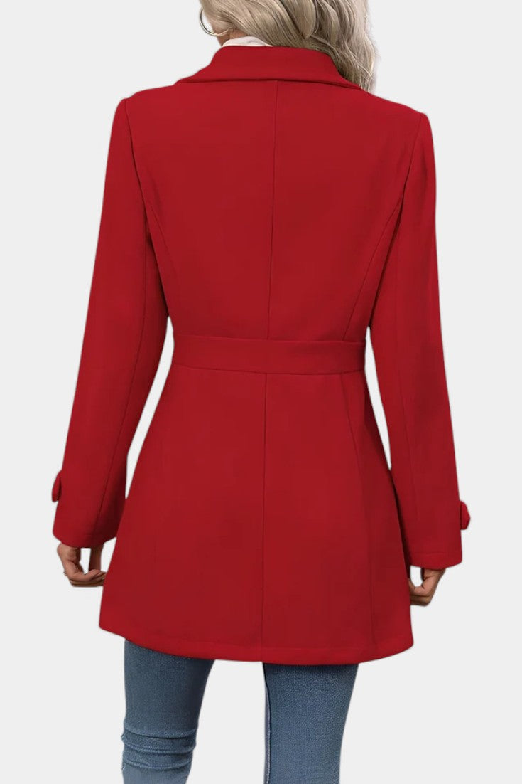 Maroussia Lapel Long Jacket with Button Closure