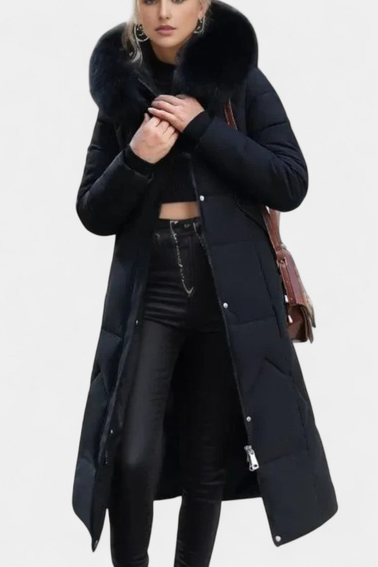 Maisha Women's Winter Coat with Stylish Hood and Flattering Fit