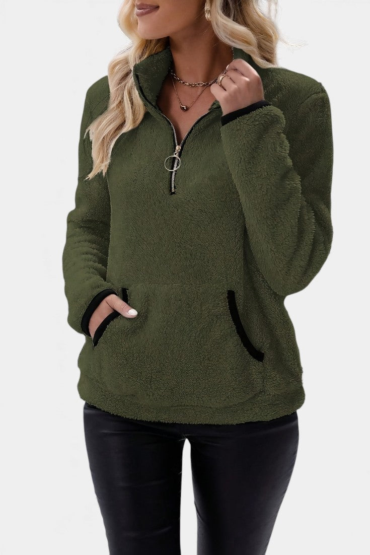 Marusya Fleece Sweater with Half-Zip