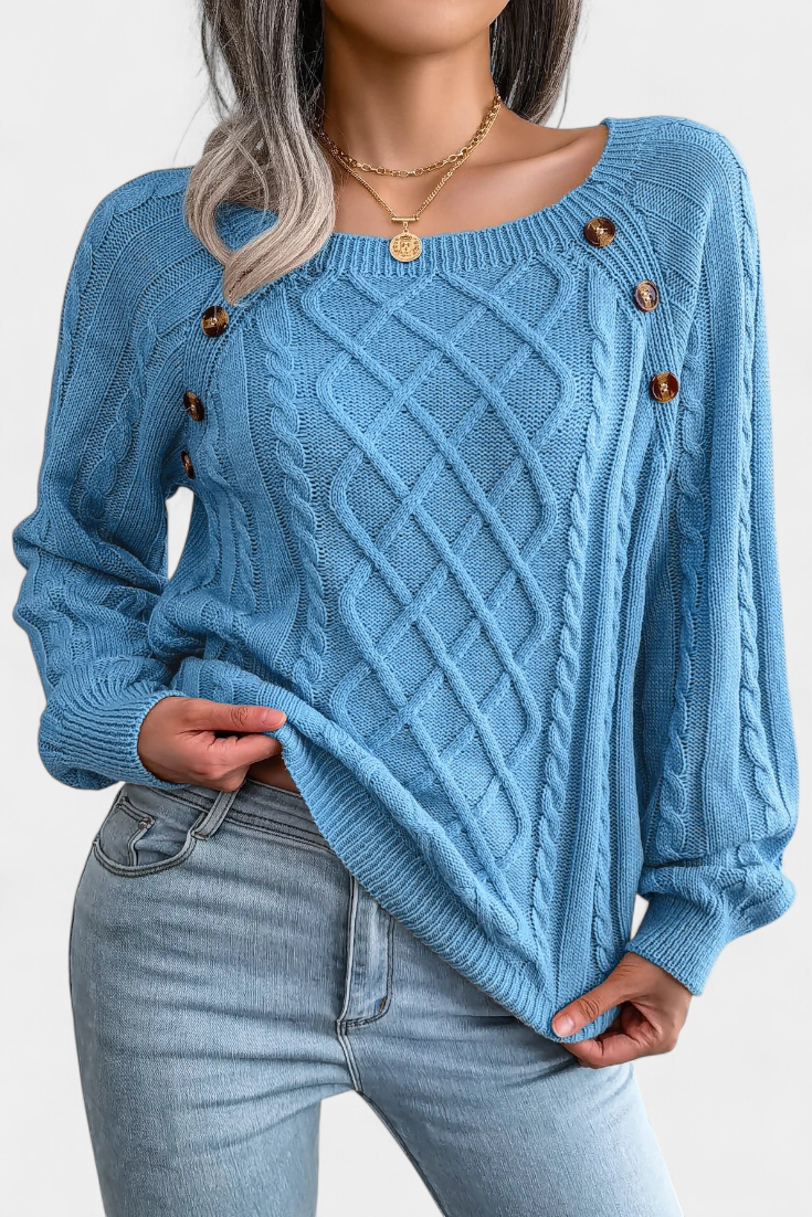 Fien Sweater Featuring Stylish Decorative Buttons