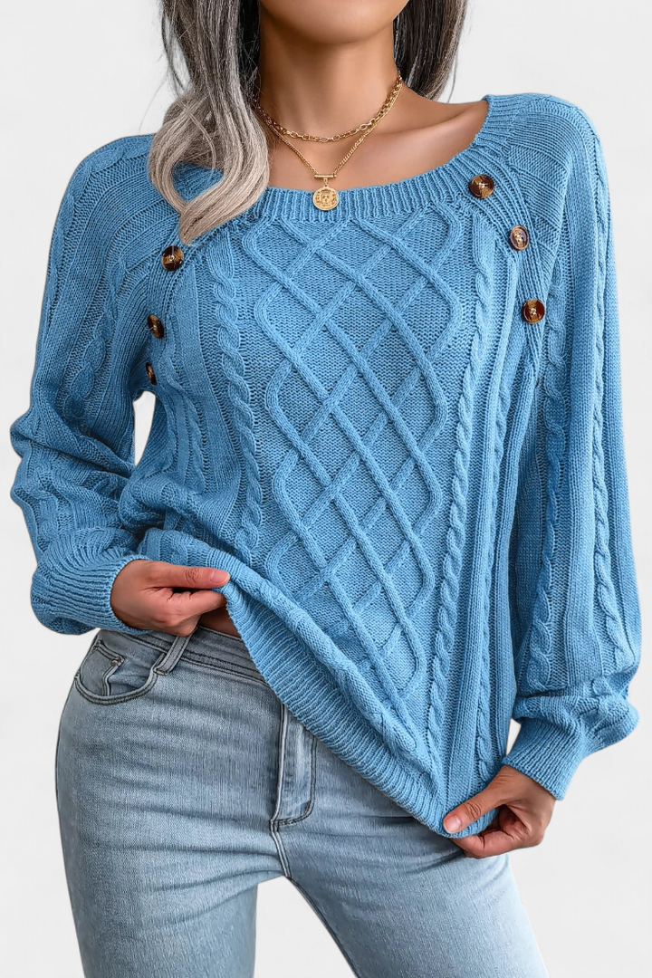 Fien Sweater Featuring Stylish Decorative Buttons