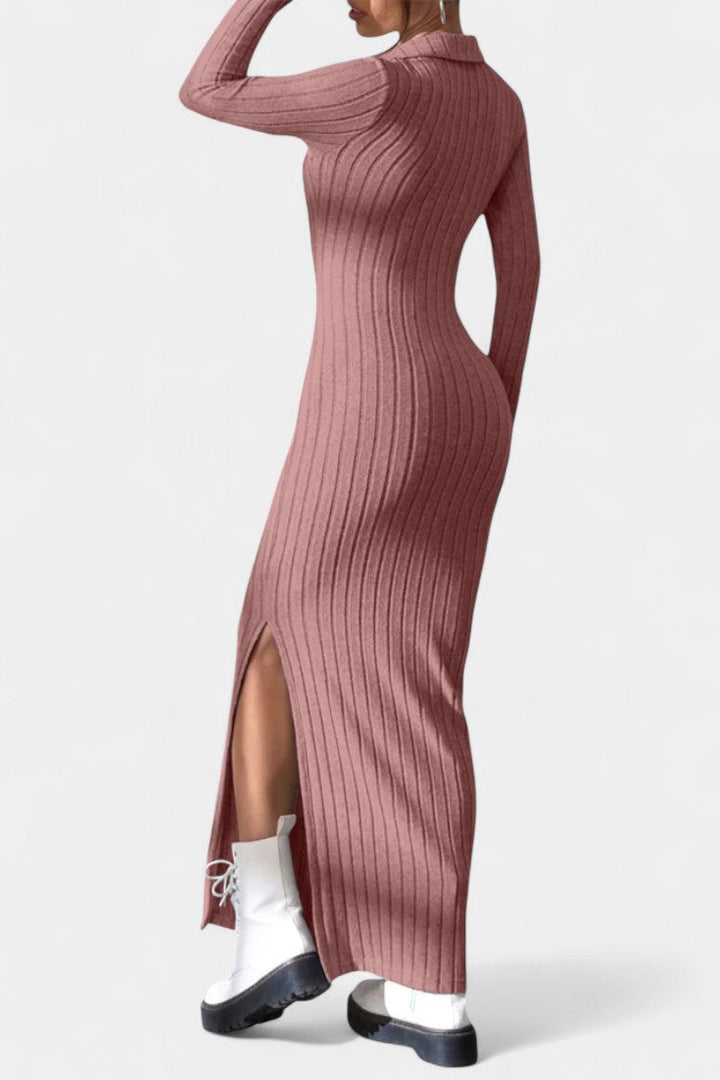 Elidia V-Neck Maxi Dress with a Tailored Fit