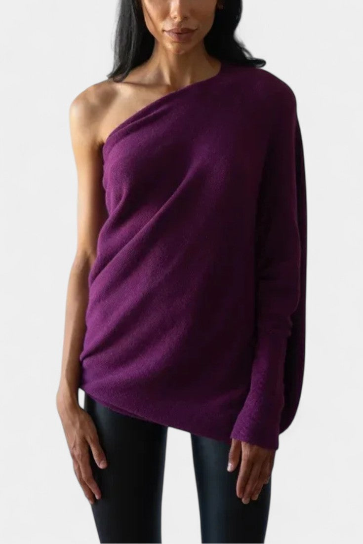 Soft Knit Off-Shoulder Casual Sweater by Anna