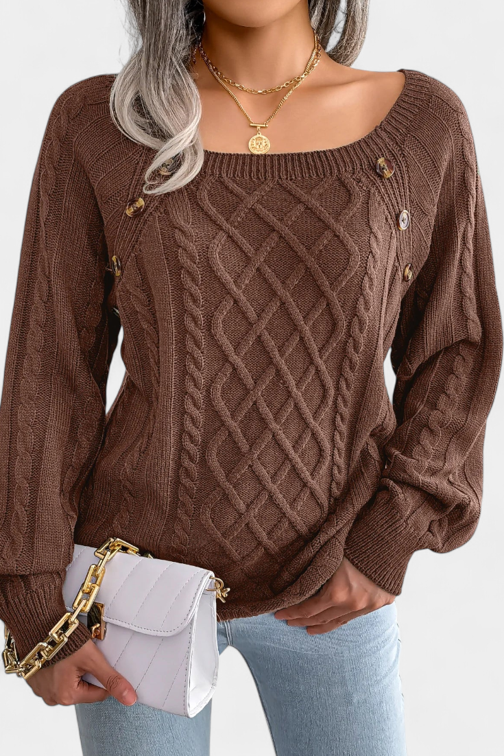 Fien Sweater Featuring Stylish Decorative Buttons