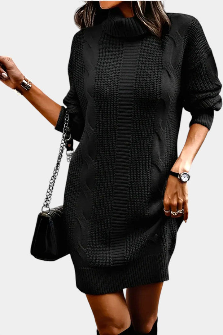 Taciana Long Sleeve Roll Neck Knitted Dress