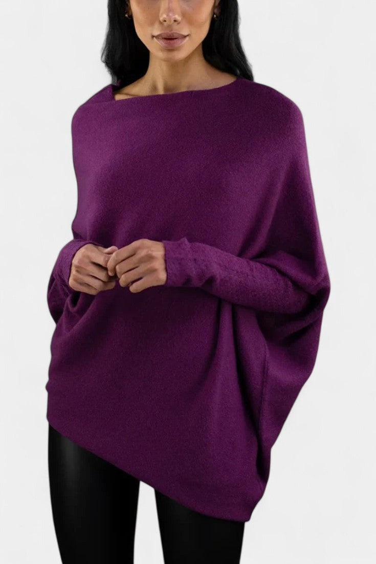 Soft Knit Off-Shoulder Casual Sweater by Anna