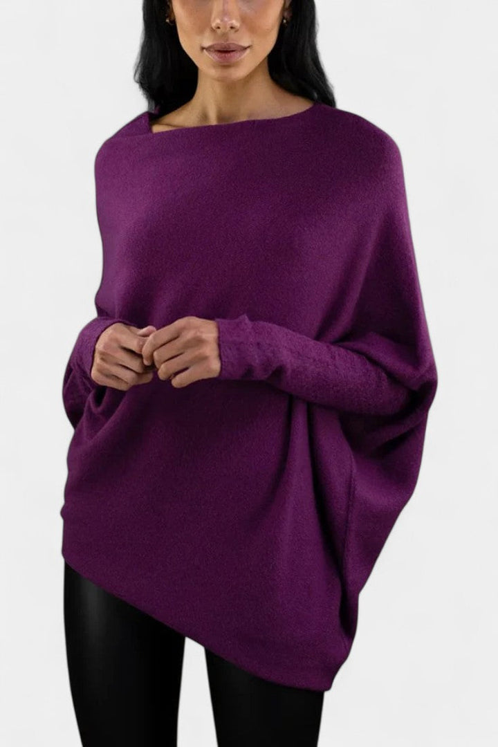 Soft Knit Off-Shoulder Casual Sweater by Anna