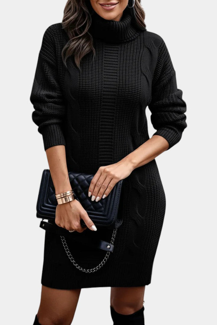 Taciana Long Sleeve Roll Neck Knitted Dress