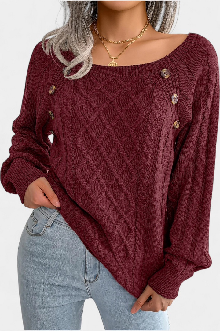Fien Sweater Featuring Stylish Decorative Buttons