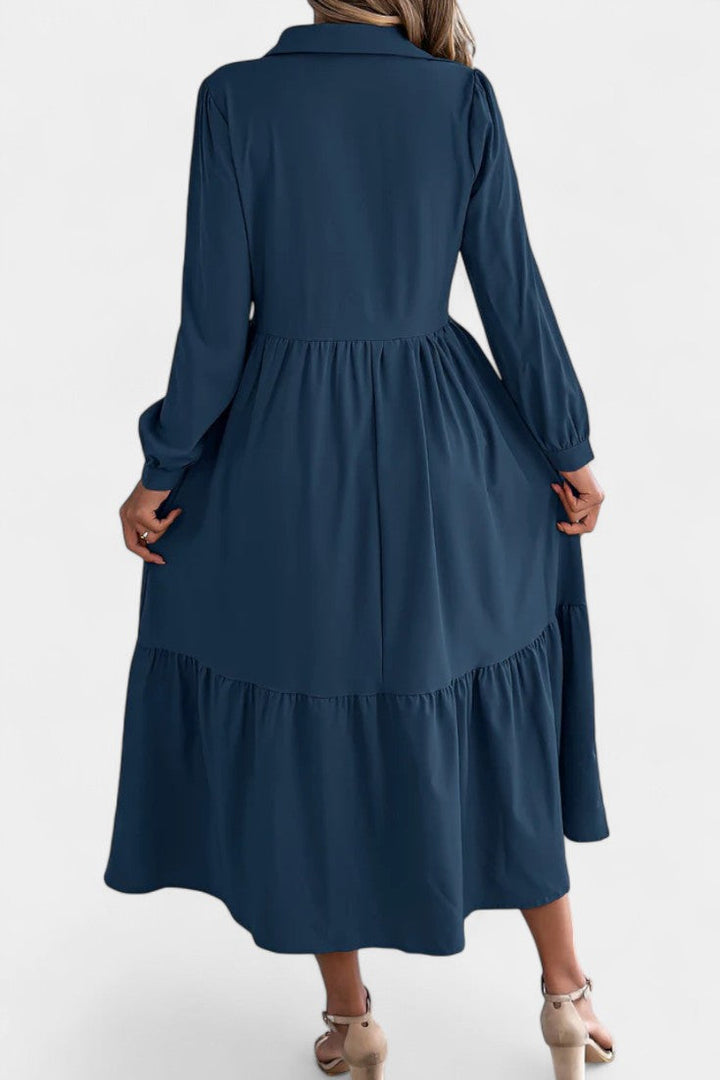 Long Sleeve Tiered Shirt Dress by Jessica Long