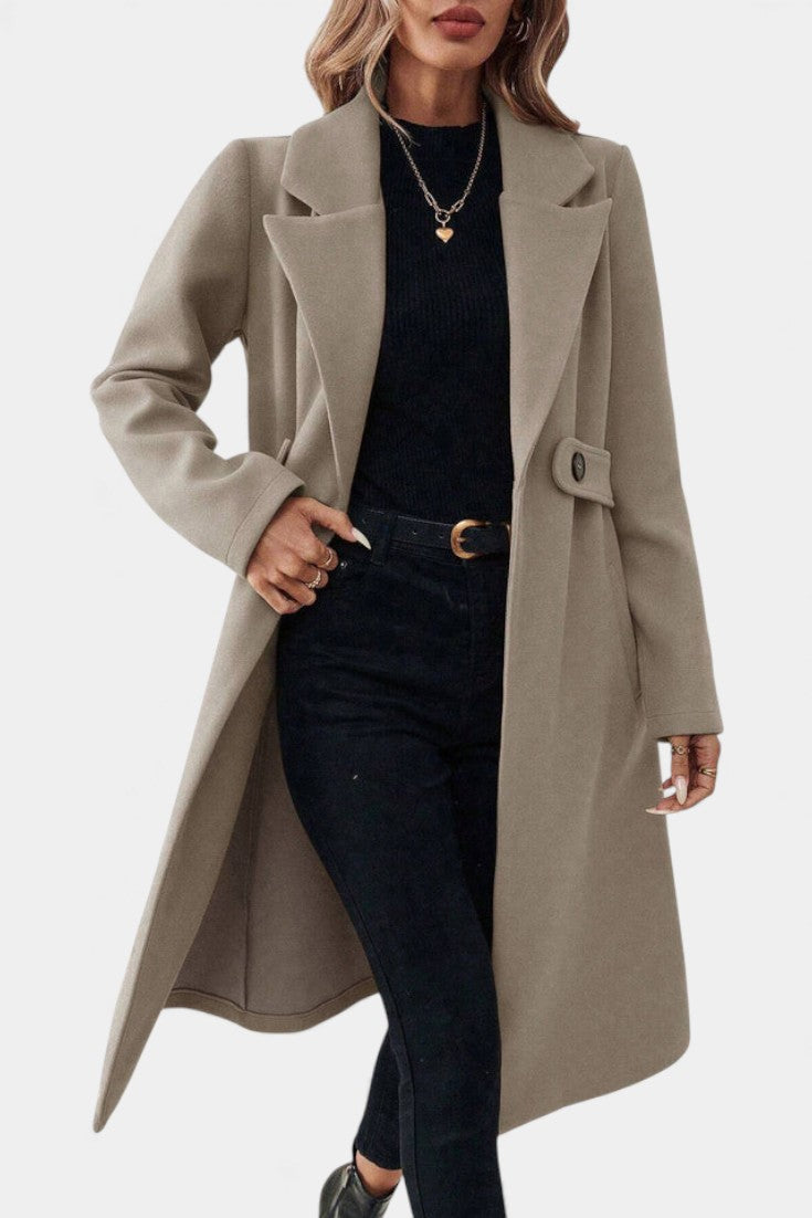 Hédia Classic Long Reversible Double-Breasted Overcoat