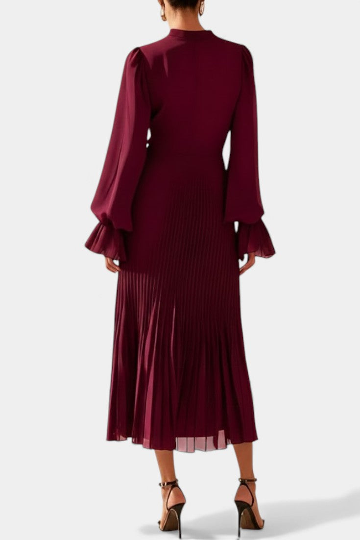 Graziella Chic Pleated Ruffle Dress