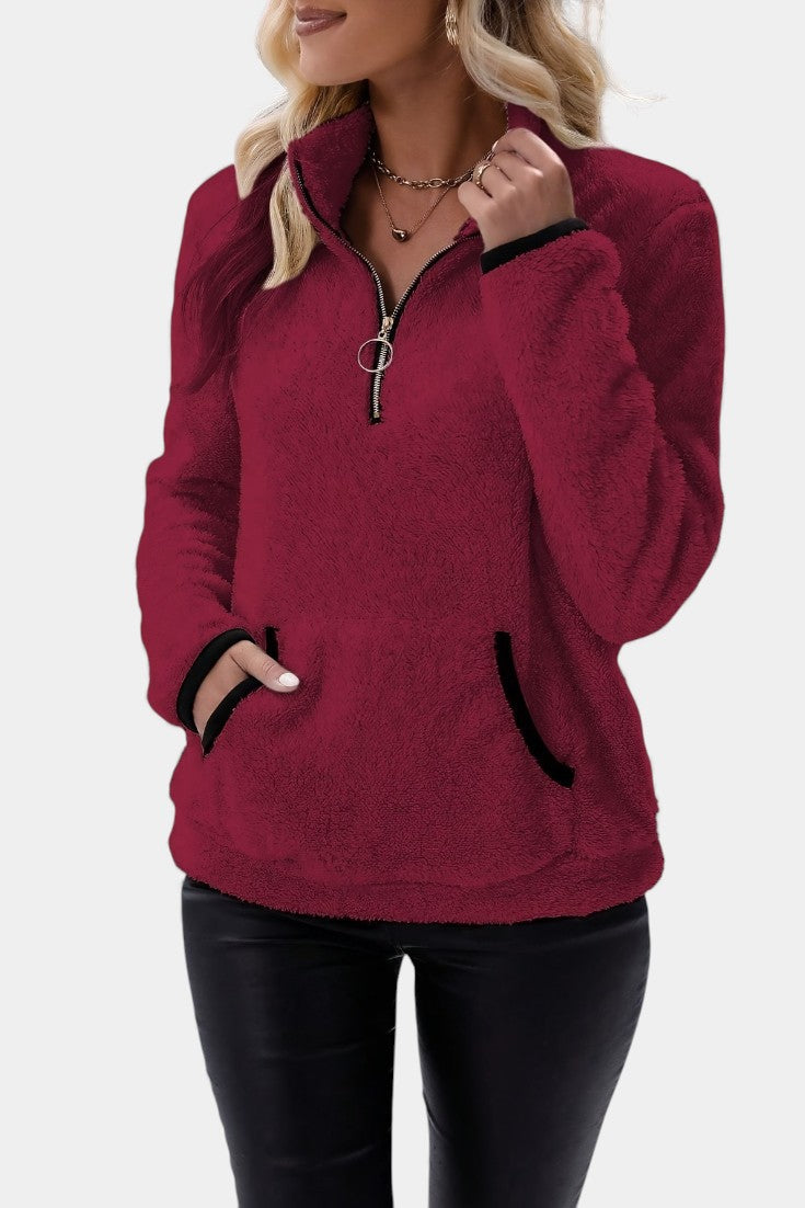 Marusya Fleece Sweater with Half-Zip