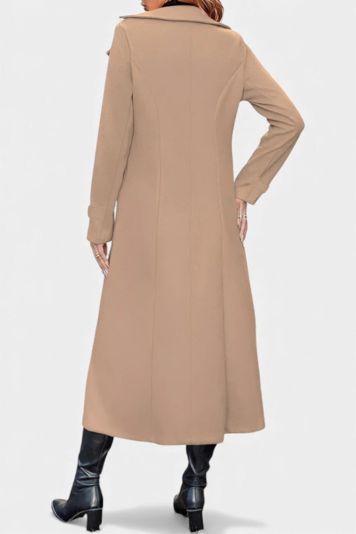 Naïssa Double-Breasted Coat with Long Notched Lapels